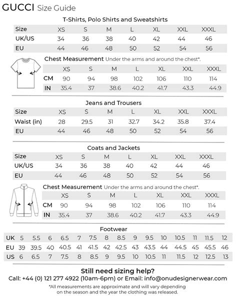 gucci mens t shirt size chart|Gucci size chart us.